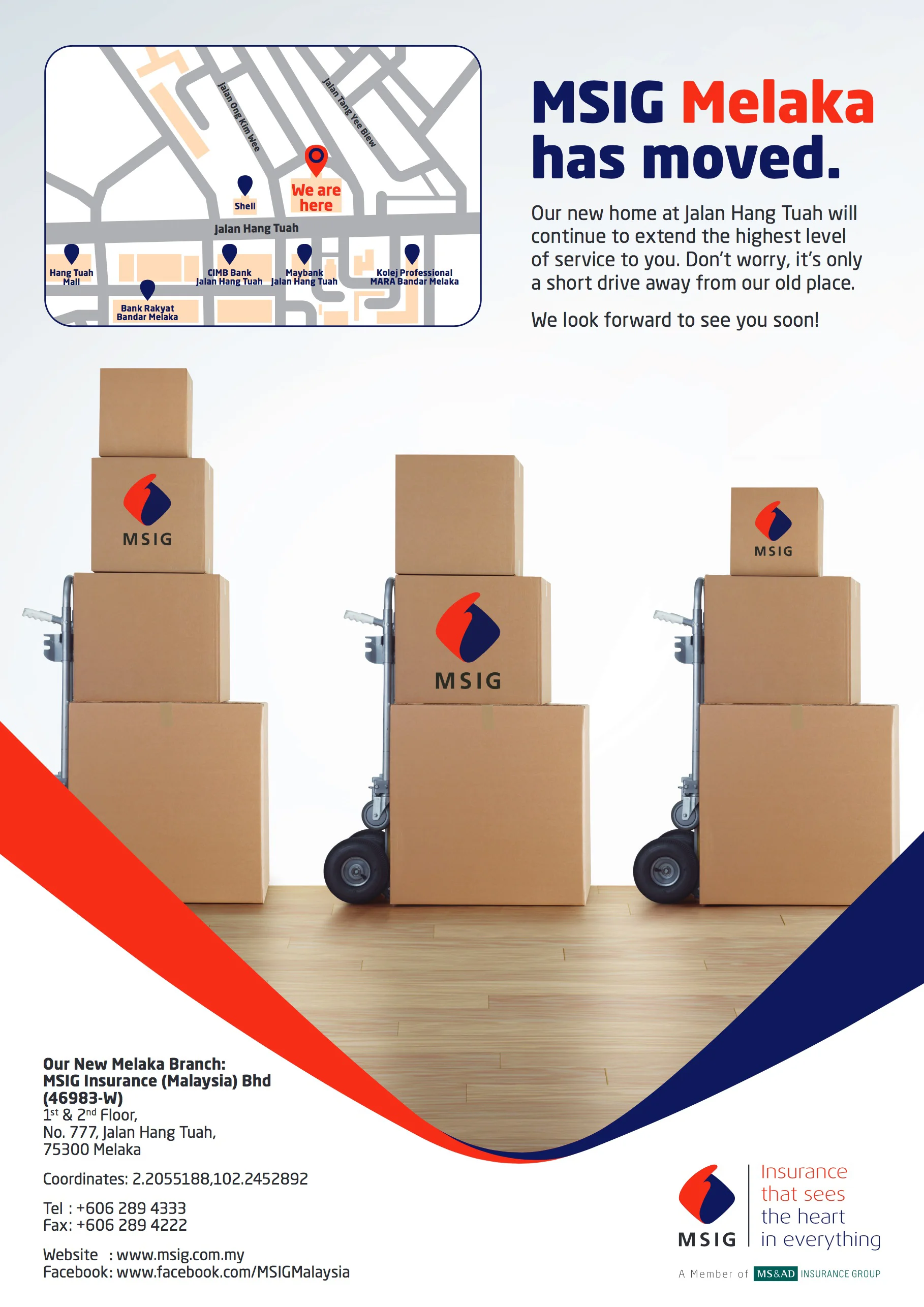 MSIG Melaka Postrelocation Notification